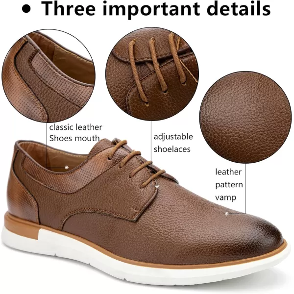 Meijiana Mens Oxfords Casual Dress Shoes Leather Lace Up Shoes for Men Business Oxford ShoesBrown14