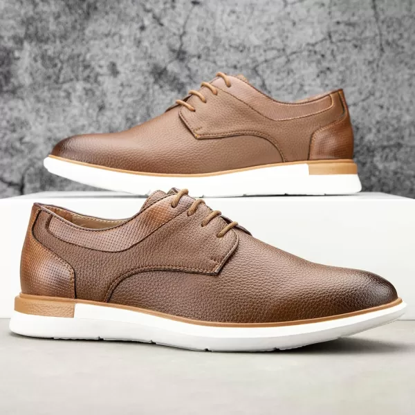 Meijiana Mens Oxfords Casual Dress Shoes Leather Lace Up Shoes for Men Business Oxford ShoesBrown14
