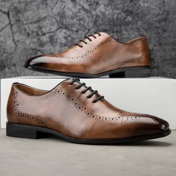 Meijiana Mens Oxfords Formal Shoes Men Business Casual Shoes Laceup Fashion Dress Shoes for MenBrown01