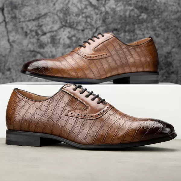 Meijiana Mens Oxfords Formal Shoes Men Business Casual Shoes Laceup Fashion Dress Shoes for MenBrown05
