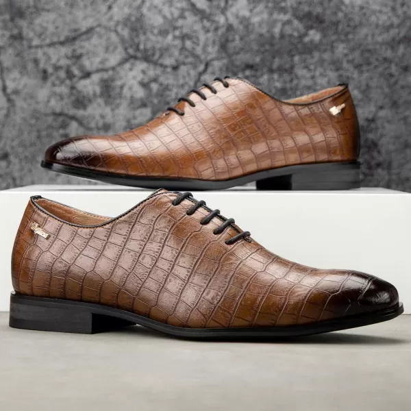 Meijiana Mens Oxfords Formal Shoes Men Business Casual Shoes Laceup Fashion Dress Shoes for MenBrown07