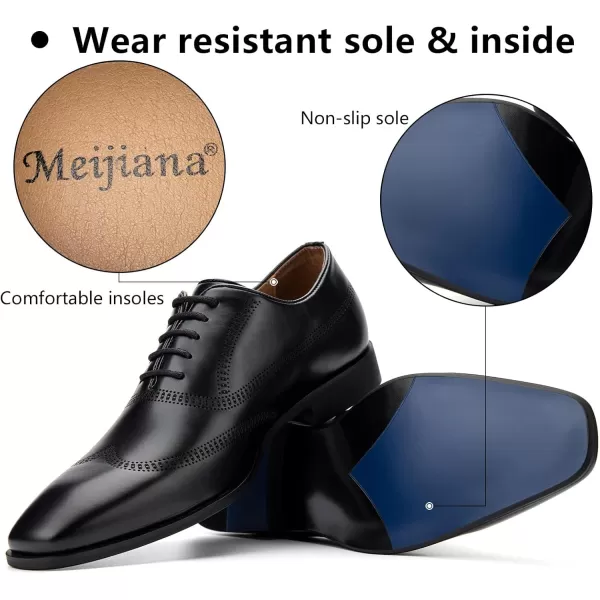 Meijiana Mens Oxfords Luxury Oxford Shoes for Men Business Casual Shoes Mens Laceup Fashion ShoesBlack01