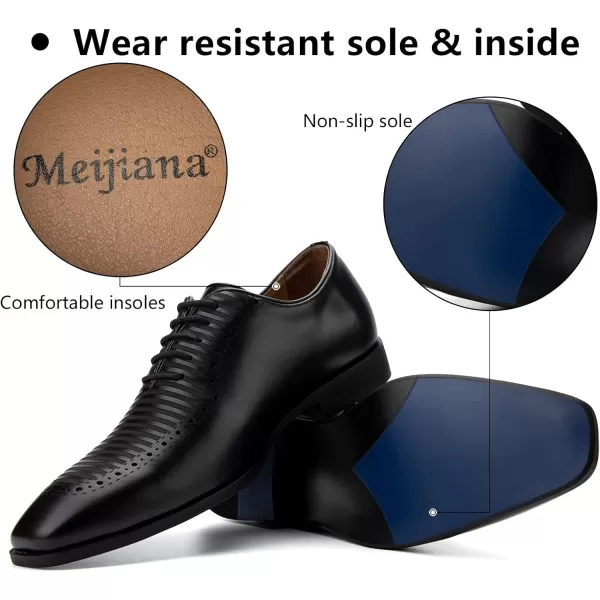 Meijiana Mens Oxfords Luxury Oxford Shoes for Men Business Casual Shoes Mens Laceup Fashion ShoesBlack05