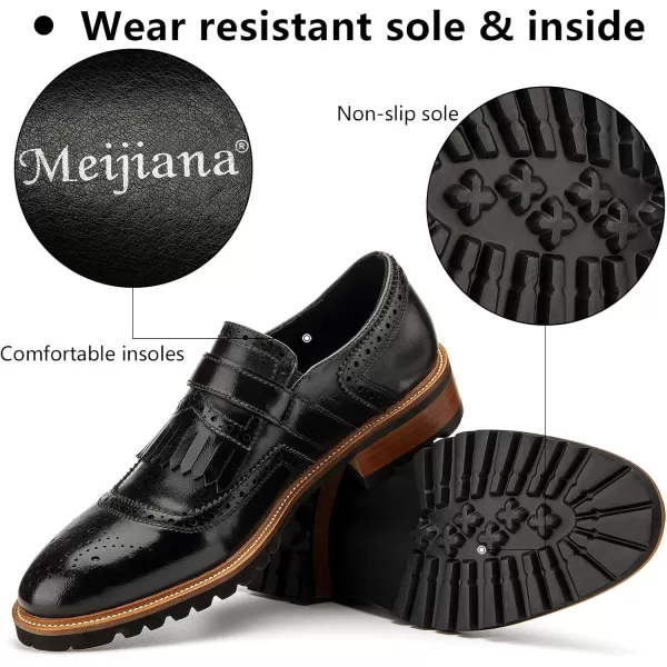 Meijiana Mens Oxfords Luxury Oxford Shoes for Men Business Casual Shoes Mens Laceup Fashion ShoesBlack07