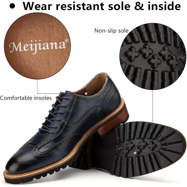 Meijiana Mens Oxfords Luxury Oxford Shoes for Men Business Casual Shoes Mens Laceup Fashion ShoesBlue09