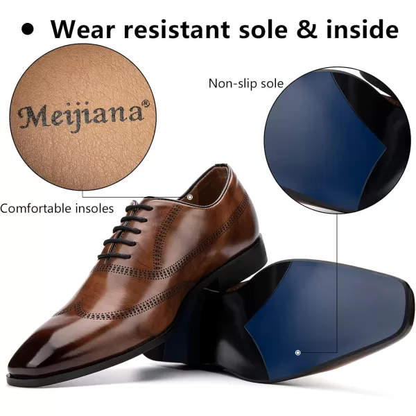 Meijiana Mens Oxfords Luxury Oxford Shoes for Men Business Casual Shoes Mens Laceup Fashion ShoesBrown02