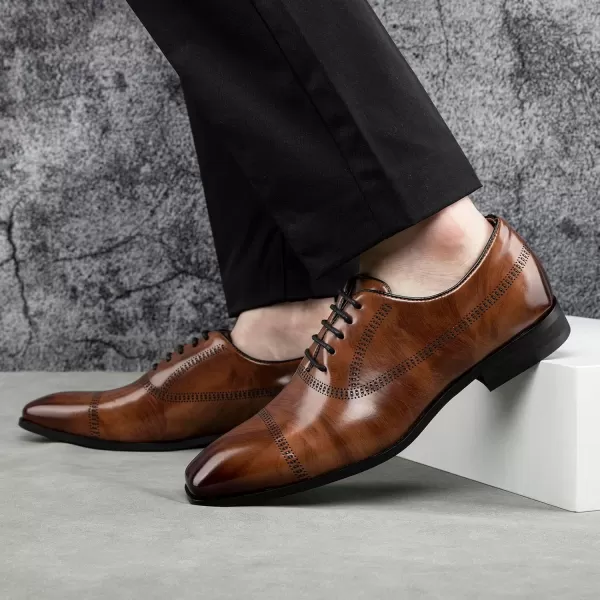 Meijiana Mens Oxfords Luxury Oxford Shoes for Men Business Casual Shoes Mens Laceup Fashion ShoesBrown04