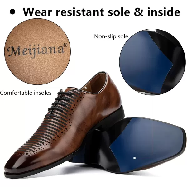 Meijiana Mens Oxfords Luxury Oxford Shoes for Men Business Casual Shoes Mens Laceup Fashion ShoesBrown06