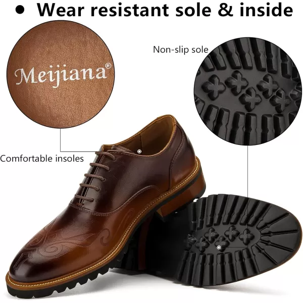Meijiana Mens Oxfords Luxury Oxford Shoes for Men Business Casual Shoes Mens Laceup Fashion ShoesBrown08