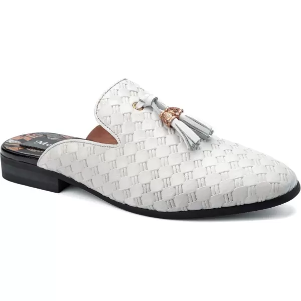 Meijiana Men Backless Loafers Fashion Open Back Loafers Backless Casual Slippers for MenWhite03
