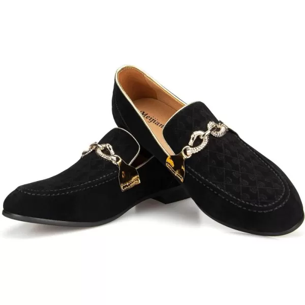 Meijiana Mens Fashion Classic Faux Leather Loafers and Weeding Dress Shoes for MenBlack05