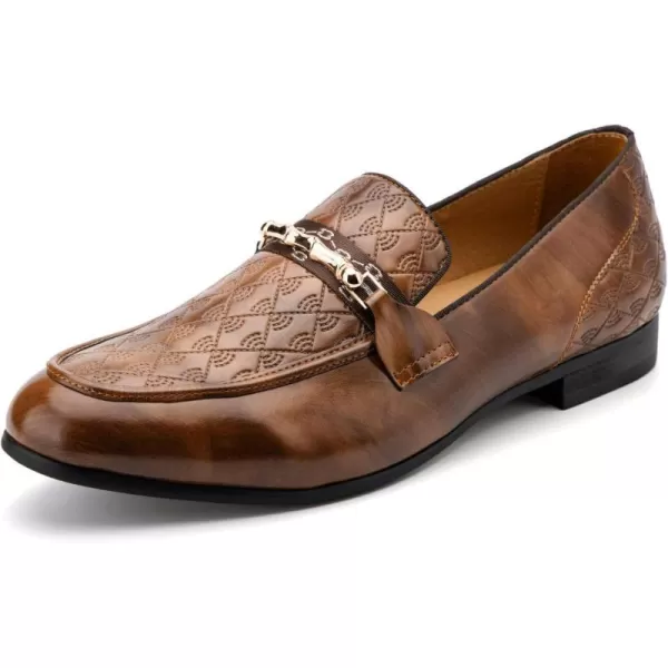 Meijiana Mens Fashion Classic Faux Leather Loafers and Weeding Dress Shoes for MenBrown06