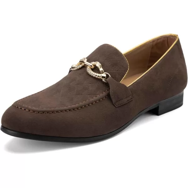 Meijiana Mens Fashion Classic Faux Leather Loafers and Weeding Dress Shoes for MenBrown09