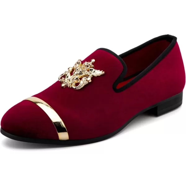 Meijiana Mens Fashion Classic Faux Leather Loafers and Weeding Dress Shoes for MenRed13