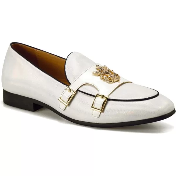 Meijiana Mens Loafers Classic Loafers Wedding Dress Shoes for Men Fashion Party LoafersWhite04