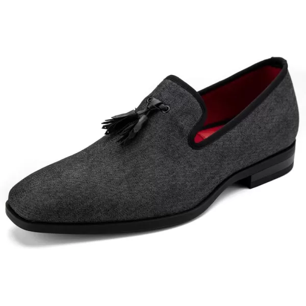 Meijiana Mens Loafers Lightweight SlipOn Moccasins Stylish Dress Shoes Breathable Tassels LoafersDenim Black27