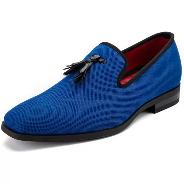 Meijiana Mens Loafers Lightweight SlipOn Moccasins Stylish Dress Shoes Breathable Tassels LoafersLight Blue23