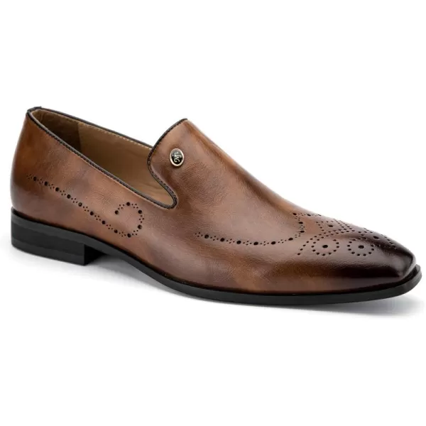 Meijiana Mens Loafers Wedding Dress Shoes SlipOn Loafers for Men Tuxedo Suit ShoesBrown12