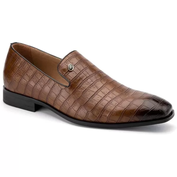 Meijiana Mens Loafers Wedding Dress Shoes SlipOn Loafers for Men Tuxedo Suit ShoesBrown14