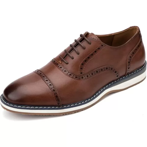 Meijiana Mens Oxfords Casual Dress Shoes Leather Lace Up Shoes for Men Business Oxford ShoesBrown04