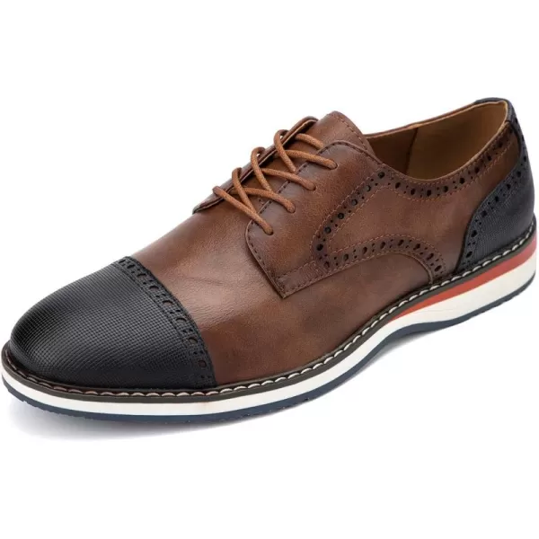 Meijiana Mens Oxfords Casual Dress Shoes Leather Lace Up Shoes for Men Business Oxford ShoesBrown05