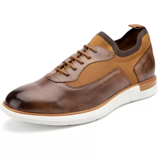 Meijiana Mens Oxfords Casual Dress Shoes Leather Lace Up Shoes for Men Business Oxford ShoesBrown08
