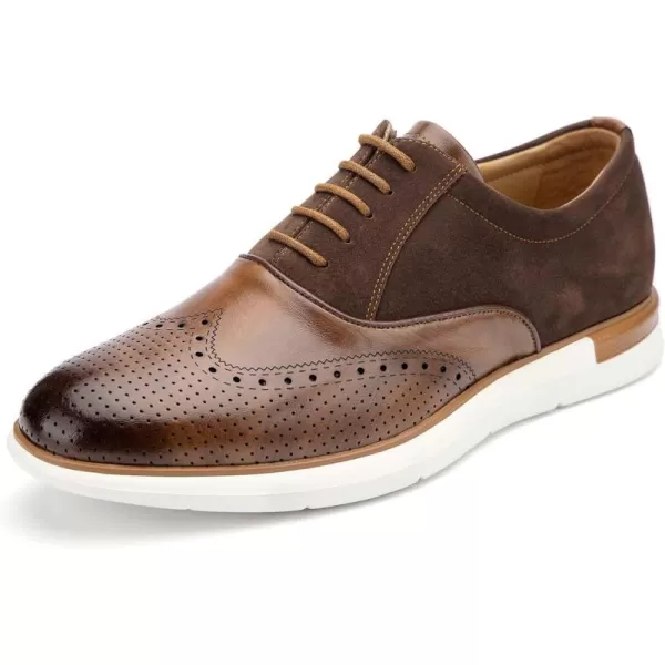 Meijiana Mens Oxfords Casual Dress Shoes Leather Lace Up Shoes for Men Business Oxford ShoesBrown10
