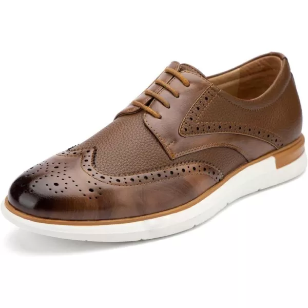 Meijiana Mens Oxfords Casual Dress Shoes Leather Lace Up Shoes for Men Business Oxford ShoesBrown12