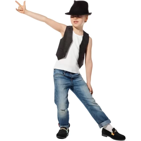 Meijiana Boys Formal Dress SlipOn Loafers  Tuxedo Shoe for Baby Dress ShoesBlack01