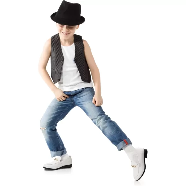 Meijiana Boys Formal Dress SlipOn Loafers  Tuxedo Shoe for Baby Dress ShoesWhite02