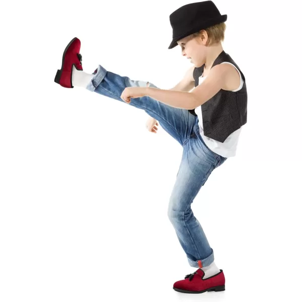 Meijiana Boys SlipOn Dress Loafers  Formal Tuxedo ShoesRed06