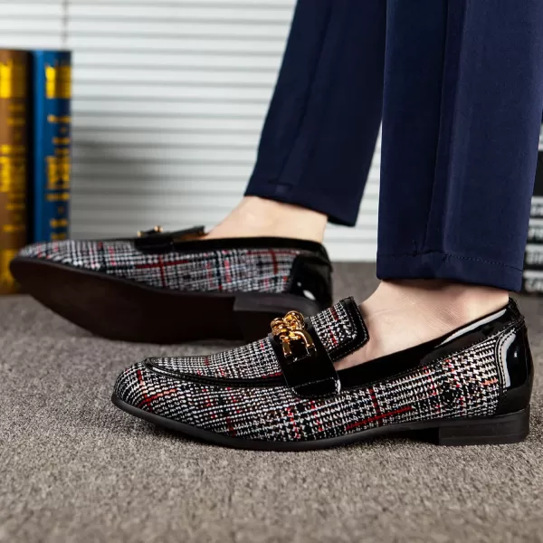 Meijiana Men Faux Leather Noble Loafer Shoes Slipon Loafer Smoking Slipper Tassel LoaferBlack07