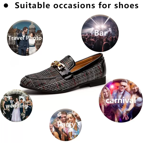 Meijiana Men Faux Leather Noble Loafer Shoes Slipon Loafer Smoking Slipper Tassel LoaferBlack07
