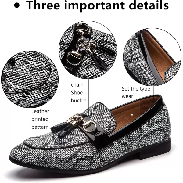 Meijiana Men Faux Leather Noble Loafer Shoes Slipon Loafer Smoking Slipper Tassel LoaferBlack11