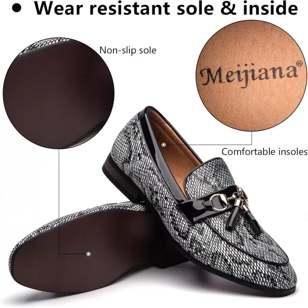 Meijiana Men Faux Leather Noble Loafer Shoes Slipon Loafer Smoking Slipper Tassel LoaferBlack11