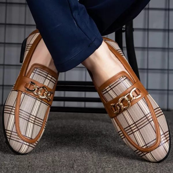 Meijiana Men Faux Leather Noble Loafer Shoes Slipon Loafer Smoking Slipper Tassel LoaferBrown12