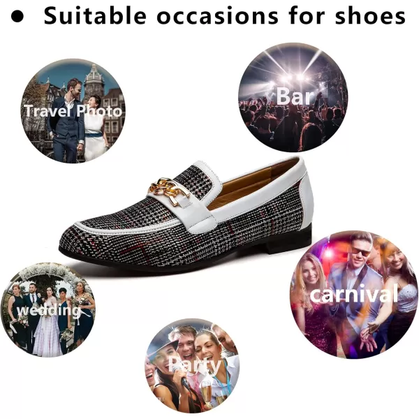 Meijiana Men Faux Leather Noble Loafer Shoes Slipon Loafer Smoking Slipper Tassel LoaferWhite08