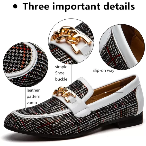 Meijiana Men Faux Leather Noble Loafer Shoes Slipon Loafer Smoking Slipper Tassel LoaferWhite08