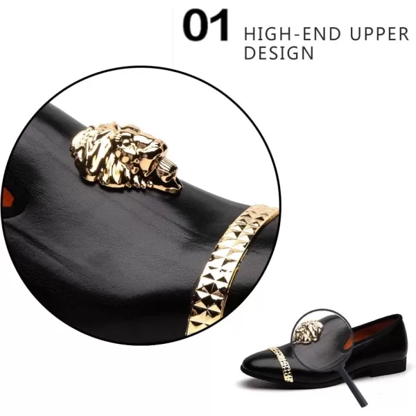 Meijiana Men Loafers Men Luxury Wedding Dress Shoes Black Fashion Party Shoes for MenBlack01