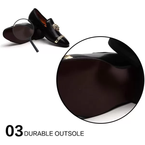 Meijiana Men Loafers Men Luxury Wedding Dress Shoes Black Fashion Party Shoes for MenBlack01