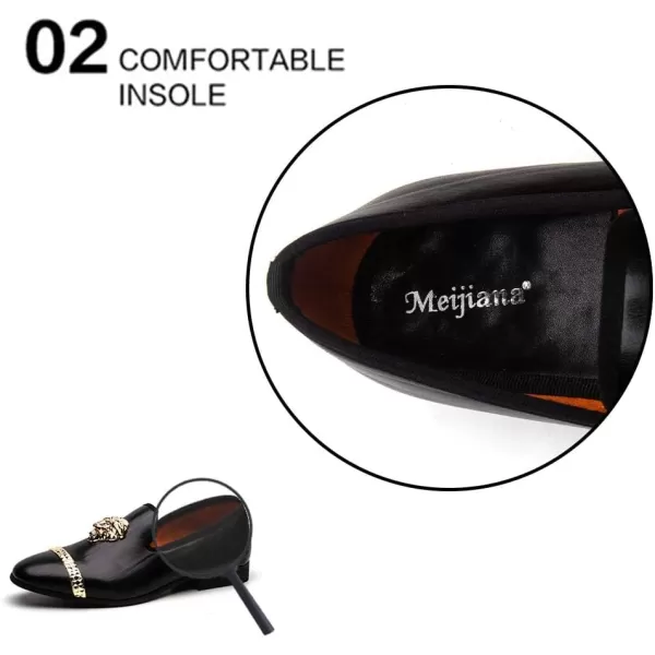 Meijiana Men Loafers Men Luxury Wedding Dress Shoes Black Fashion Party Shoes for MenBlack01