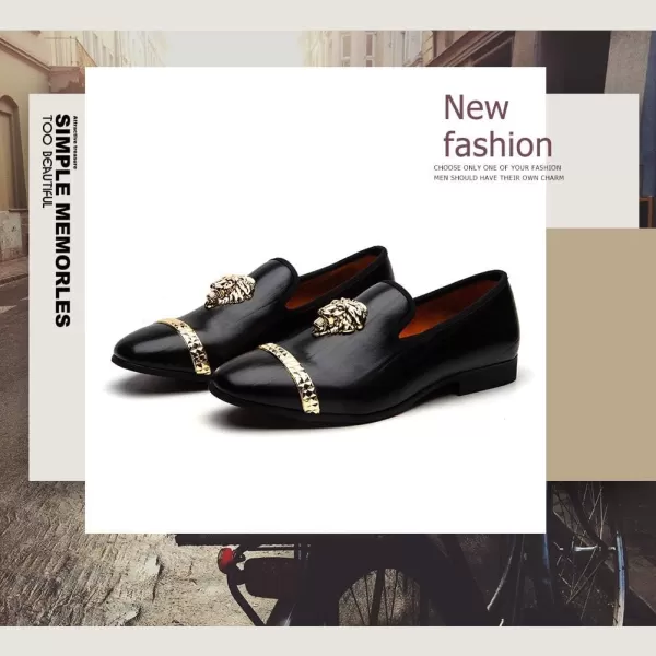 Meijiana Men Loafers Men Luxury Wedding Dress Shoes Black Fashion Party Shoes for MenBlack01
