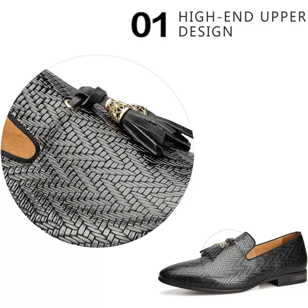 Meijiana Men Loafers Men Luxury Wedding Dress Shoes Black Fashion Party Shoes for MenBlack05