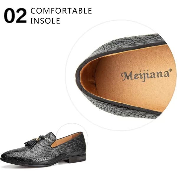 Meijiana Men Loafers Men Luxury Wedding Dress Shoes Black Fashion Party Shoes for MenBlack05