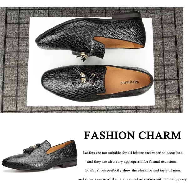 Meijiana Men Loafers Men Luxury Wedding Dress Shoes Black Fashion Party Shoes for MenBlack05