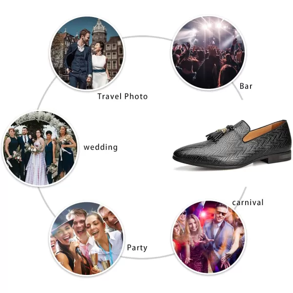 Meijiana Men Loafers Men Luxury Wedding Dress Shoes Black Fashion Party Shoes for MenBlack05