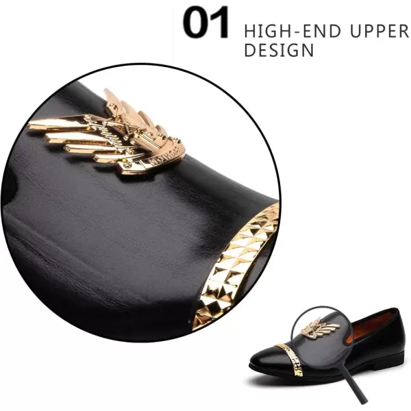 Meijiana Men Loafers Men Luxury Wedding Dress Shoes Black Fashion Party Shoes for MenBlack08