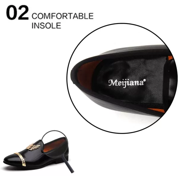 Meijiana Men Loafers Men Luxury Wedding Dress Shoes Black Fashion Party Shoes for MenBlack08