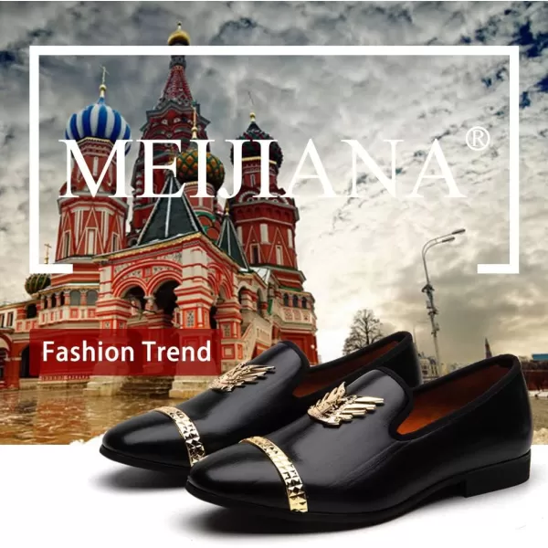 Meijiana Men Loafers Men Luxury Wedding Dress Shoes Black Fashion Party Shoes for MenBlack08