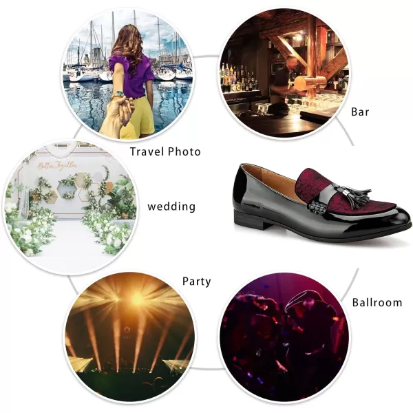 Meijiana Men Loafers Men Luxury Wedding Dress Shoes Black Fashion Party Shoes for MenBlack12